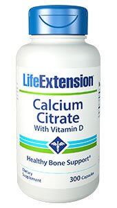 Life Extension Calcium Citrate with Vitamin D 300 Capsules