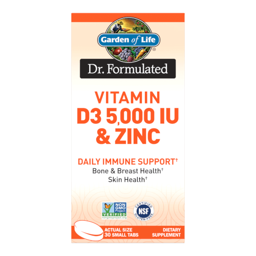 Garden of Life Dr Formulated D3 5,000 and Zinc 30 Tablets