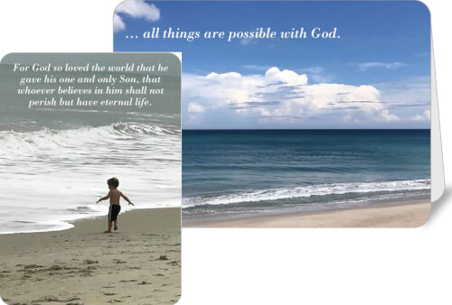 Health Food Emporium Encouragement Card Set All Things and John 3 16 1 Folded and 1 Post Card