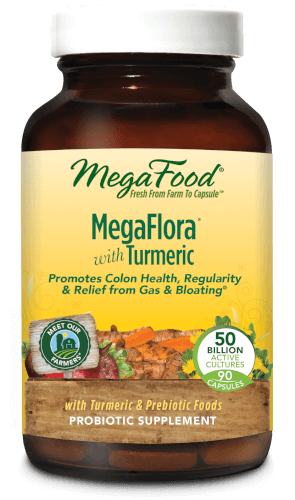 MegaFood MegaFlora with Turmeric 90 Capsules