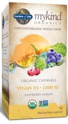 Garden of Life MyKind Organics Vegan D3 Chewable 30 Raspberry-Lemon Organic Tablets