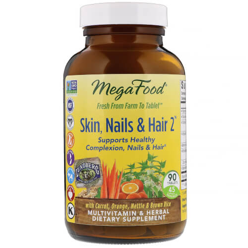 MegaFood Skin Nails Hair 2 90 Tablets 2 Daily
