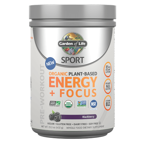 Garden of Life SPORT Organic Plant-Based Energy Focus Blackberry Lemonade 432 gram powder