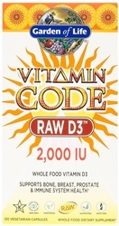 Garden of Life Vitamin Code RAW D3 2000 IU 120 Capsules