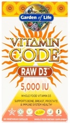 Garden of Life Vitamin Code Raw D3 5000 IU 60 Capsules