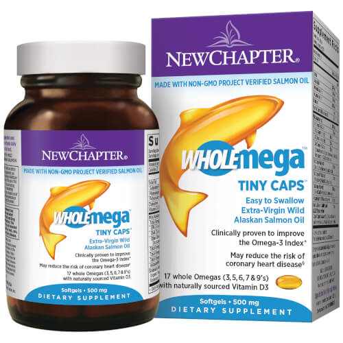 New Chapter Wholemega Tiny Caps 500 mg 90 Softgels